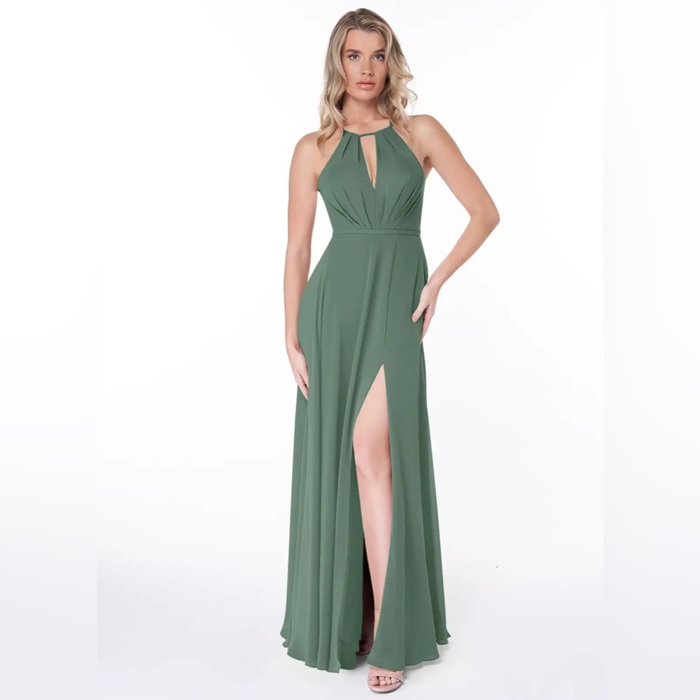 Azazie Evalleen Eucalyptus Dress (ALTERED:Tea length)